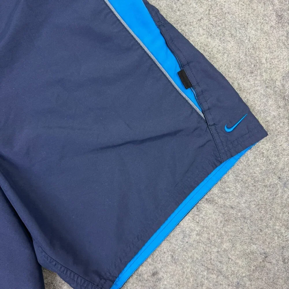 Men's Vintage Y2K Nike Board Shorts Swim Trunks Blue Navy Grey Size Large